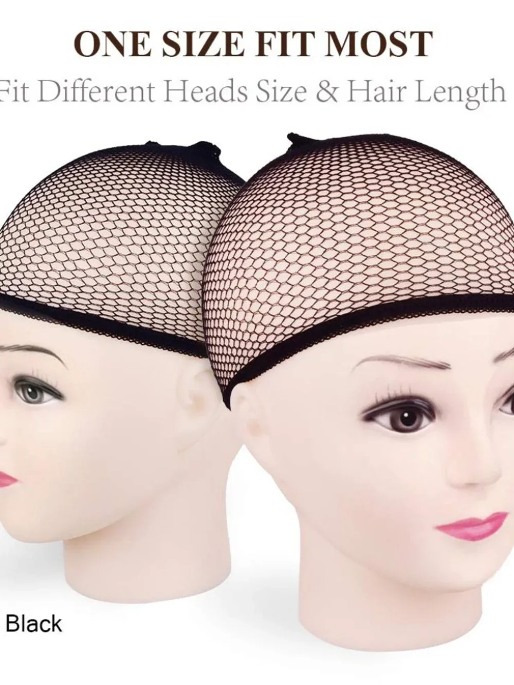 MORGLES 6PCS Wig Cap Non Slip, Black Mesh Net Wig Caps for Women Men, Weaving Ha